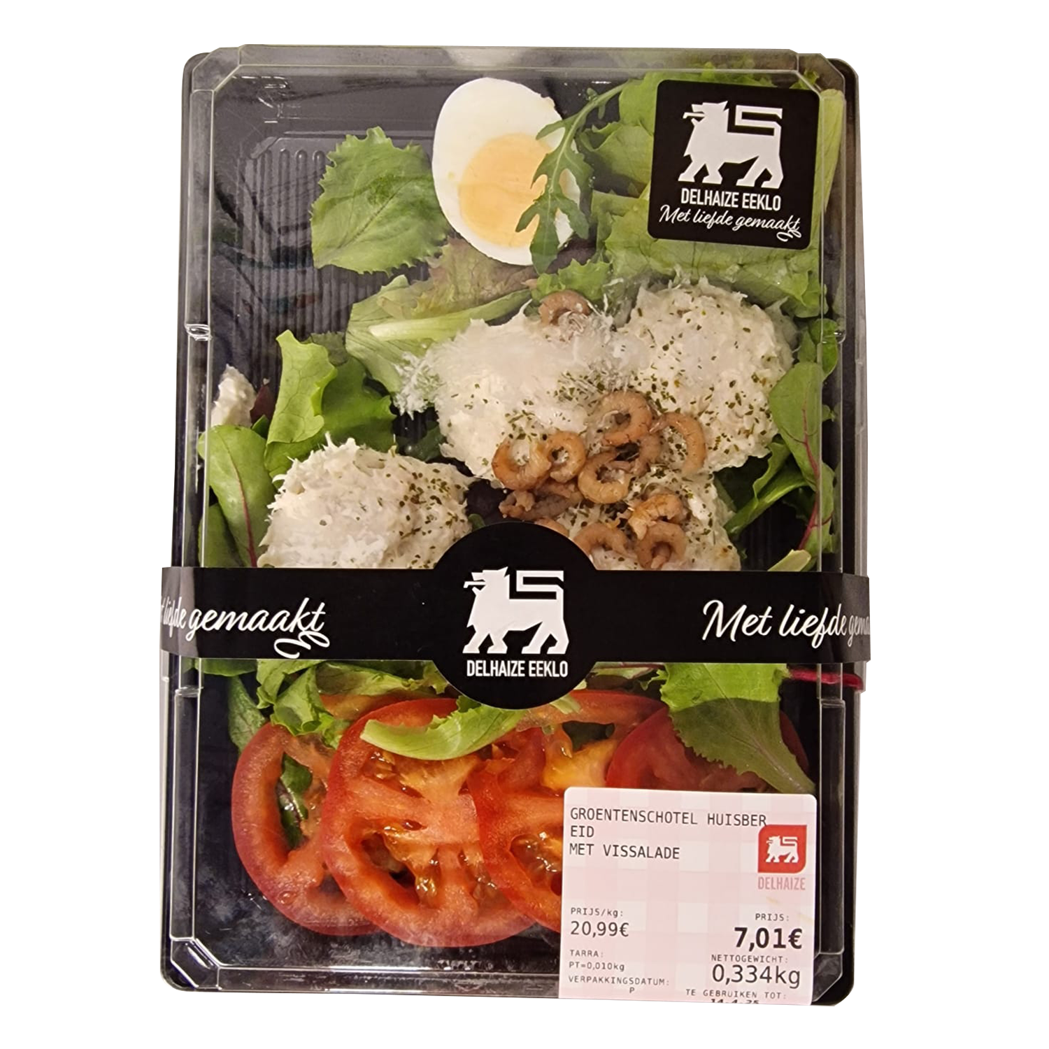Groentenschotel huisbereid met vissalade